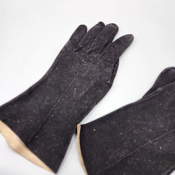 Ladies Leather Gloves Black Suede Fit Small Lined + Unlined Lot of 2 - Picture 8 of 10